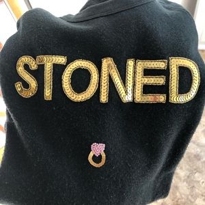 Bow and drape stoned sweatshirt size medium